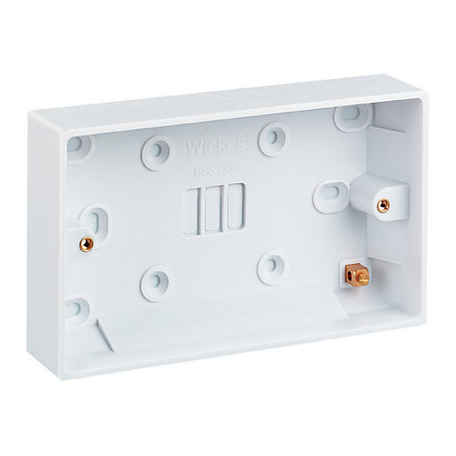 Wickes 2 Gang Pattress Box White 25mm Pack of 10 Wickes.co.uk