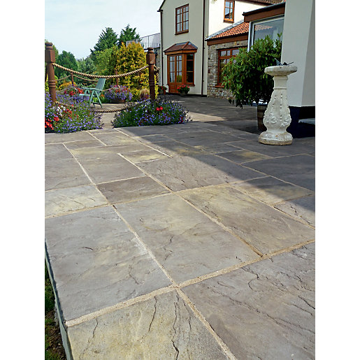 Marshalls Heritage Riven Old Yorkstone Paving Slab 450 x 450 x 38 mm