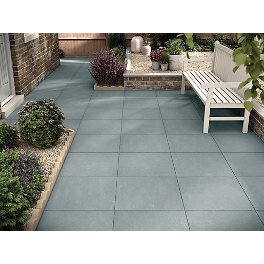 Marshalls Limestone Textured Blue Multi Paving Slab 600 x 600 x 22mm