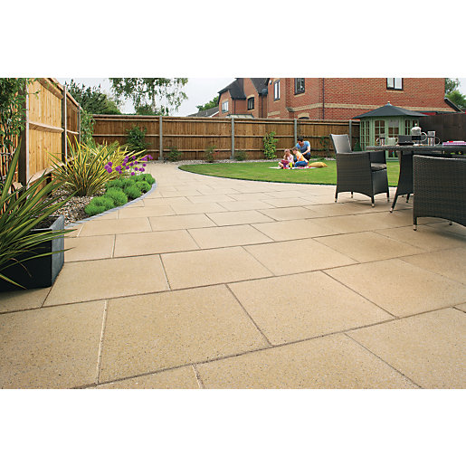 Marshalls Perfecta Smooth Buff Paving Slab 600 x 600 x 35 mm 10.8m2