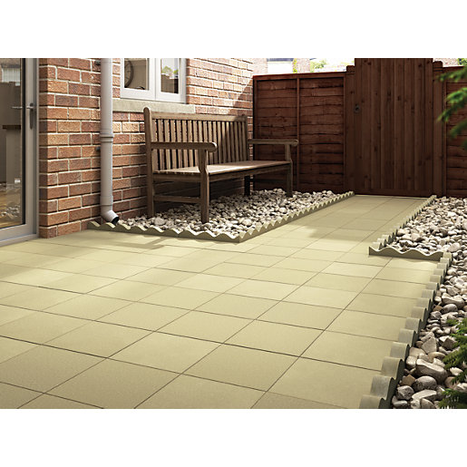 Marshalls Richmond Smooth Buff Paving Slab 450 x 450 x 32 mm Wickes.co.uk