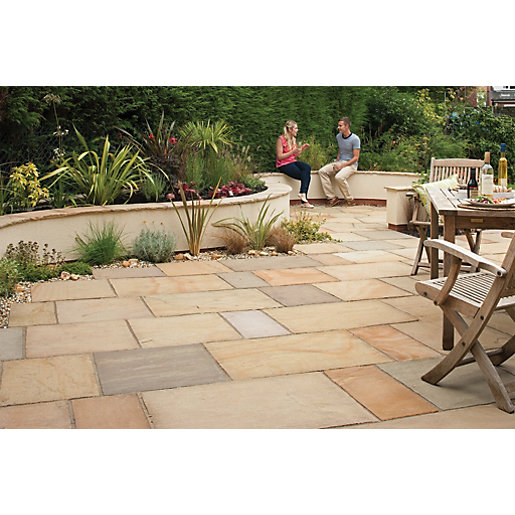 Marshalls Sawn Versuro Smooth Golden Paving Slab 560 x 560 x 22 mm 18