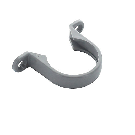 FloPlast WS35G Solvent Weld Waste Pipe Clips Grey 40mm Pack of 3