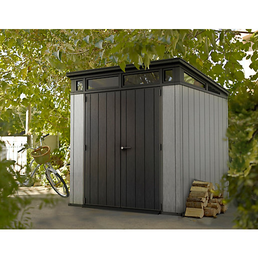 Keter Artisan 7 x 7ft Double Door Pent Outdoor Plastic Garden Shed