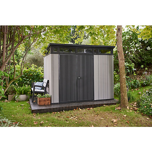 Keter Artisan 9 x 7ft Double Door Pent Outdoor Plastic Garden Shed