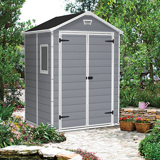 Keter Manor Outdoor Plastic Garden Storage Shed Beige 6 X 8 Ft Garden