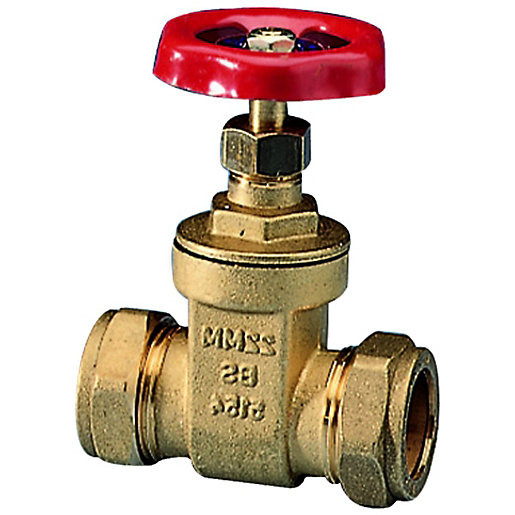 Primaflow Brass Fullway Compression Gate Valve 22mm Wickes.co.uk