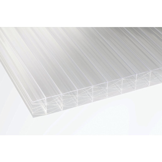 25mm Clear Multiwall Polycarbonate Sheet 4000 x 2100mm Wickes.co.uk