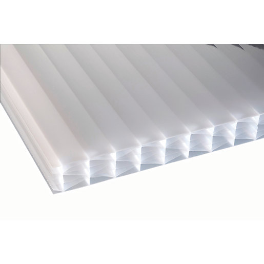 25mm Opal Multiwall Polycarbonate Sheet 2500 x 800mm Wickes.co.uk