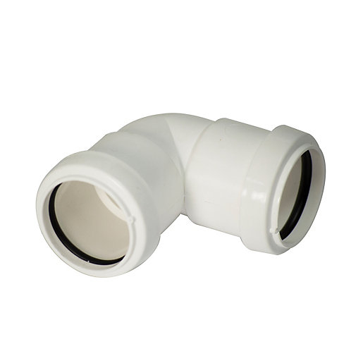 FloPlast WP10W PushFit Waste 90 Deg Bend White 32mm Wickes.co.uk
