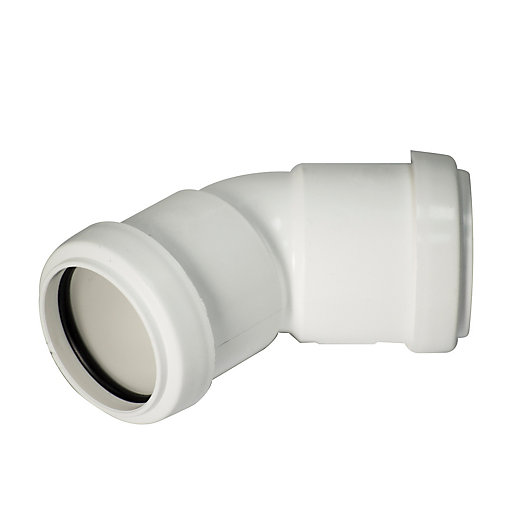 FloPlast WP18W PushFit Waste 135 Deg Bend White 32mm Wickes.co.uk