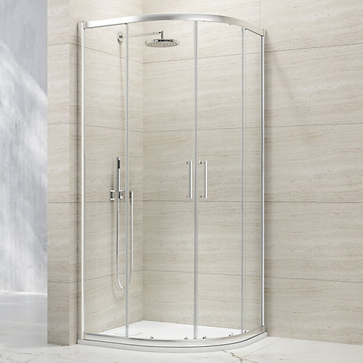 Nexa By Merlyn 8mm Chrome Quadrant Double Sliding Door Shower Enclosure 900 x 900mm Wickes.co.uk