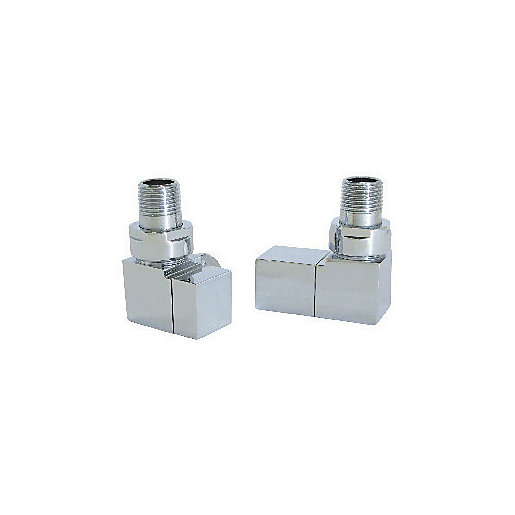 Wickes Contemporary Chrome Square Corner Radiator Valves 15mm