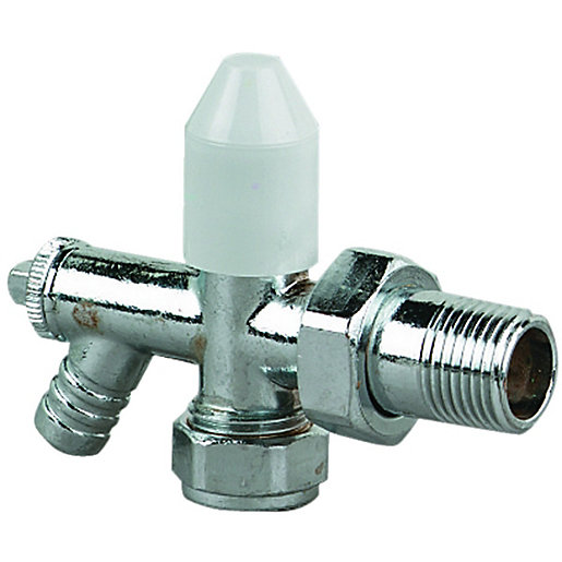 Wickes Radiator Valve with Intergrated Drain Off Valve 15mm Wickes