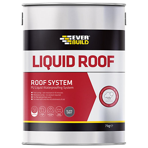 Everbuild Aquaseal Liquid Roof Membrane Seal Grey 7kg Wickes.co.uk