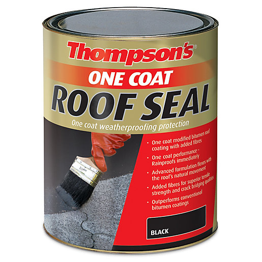 Thompson S One Coat Roof Seal Black 5l Wickes Co Uk