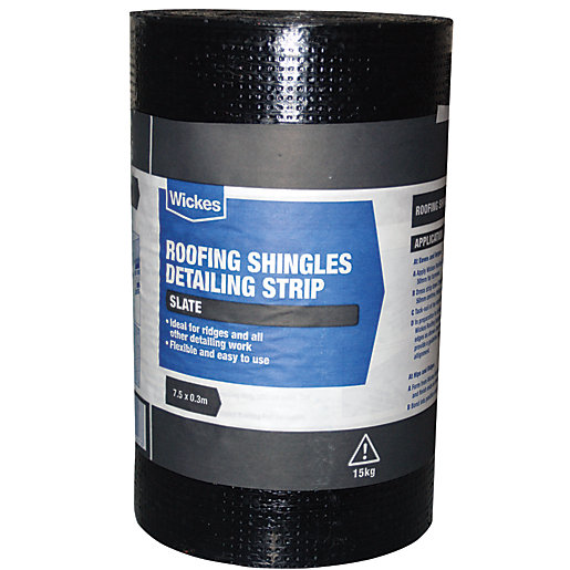Wickes Roofing Shingles Detailing Strip Grey 7.5 x 0.3m Wickes.co.uk