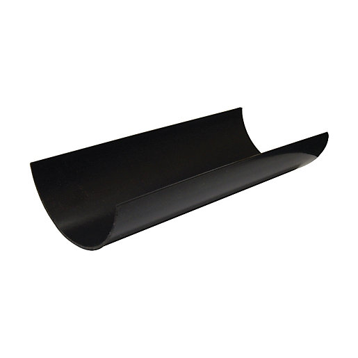 FloPlast 112mm Round Line Gutter 4m Black Wickes.co.uk