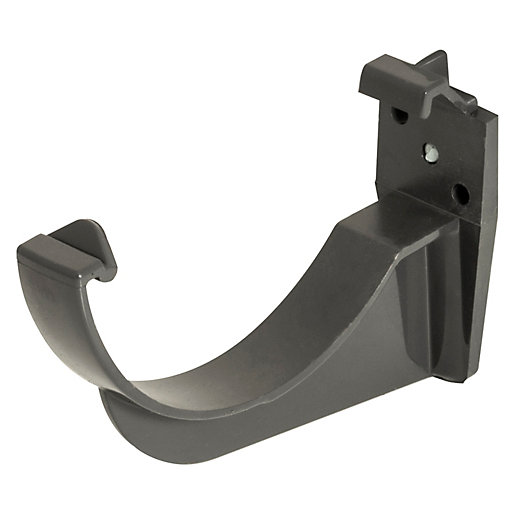 FloPlast 112mm Round Line Gutter Fascia Bracket Anthracite Grey