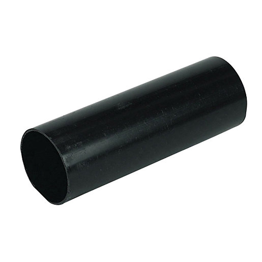 FloPlast 68mm Round Line Downpipe 2.5m Black Wickes.co.uk