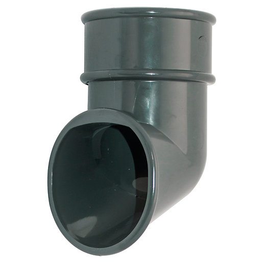 FloPlast 68mm Round Line Downpipe Shoe Anthracite Grey Wickes.co.uk
