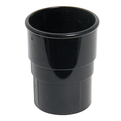 FloPlast 68mm Round Line Downpipe Socket Black Wickes.co.uk