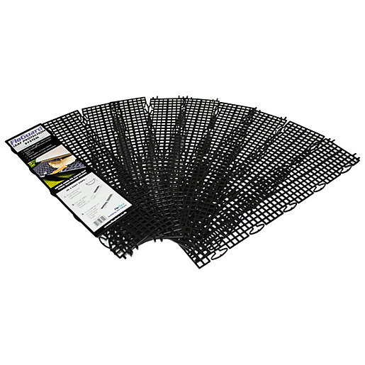 FloPlast Floguard Gutter Guard Leaf Protection System 500mm Pack of 10 Black Wickes.co.uk