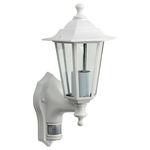 White Outdoor Wall Lantern With Motion Sensor - Outdoor Lighting Ideas