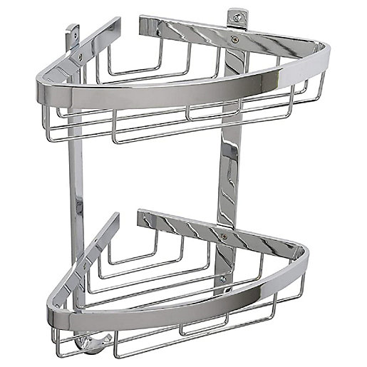 Croydex Aluminium Large 2 Tier Corner Basket 310mm Wickes Co Uk