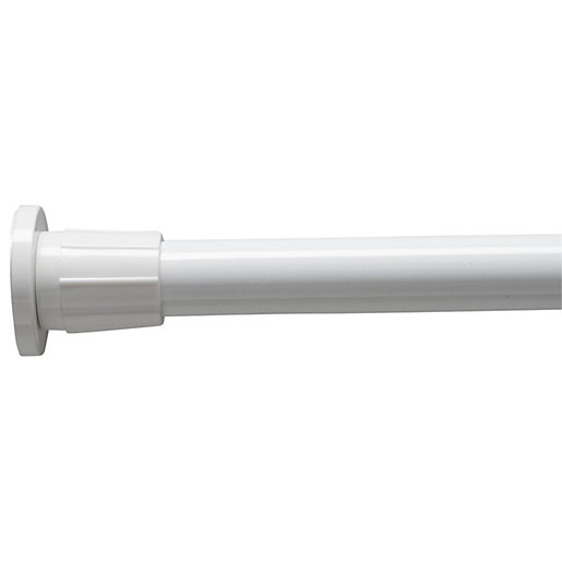 Croydex Bathroom Shower Curtain Rod 6ft White Wickes.co.uk