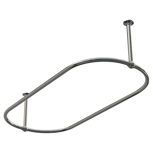 Croydex Ceiling Mounted Roll Top Bath Rail - Chrome | Wickes.co.uk