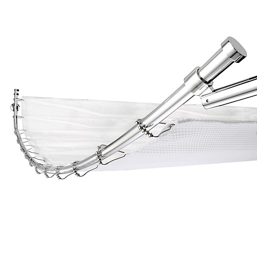 Croydex Luxury Curved Shower Curtain Rail Chrome Wickes.co.uk