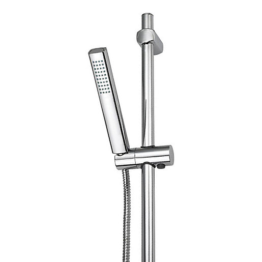 Bristan Square Chrome Shower Kit with Single Function Handset Wickes