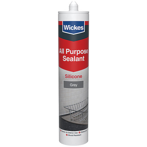 Wickes All Purpose Silicone Sealant Grey 300ml Wickes.co.uk