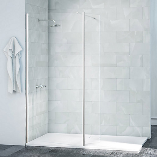Nexa By Merlyn Frameless Swivel Shower Panel Chrome2015 x 300mm