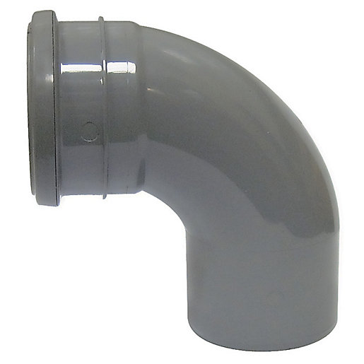 FloPlast SP161G Soil Pipe 92.5 Deg Bend Socket/Spigot Grey 110mm