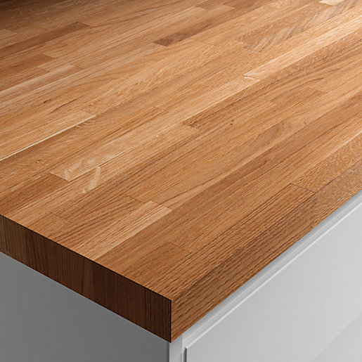 Wickes Solid Wood Worktop Solid Oak 600mm x 26mm x 3m Wickes.co.uk