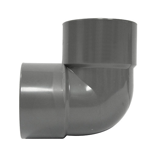 FloPlast WS10G Solvent Weld Waste 90 Deg Bend Grey 32mm Wickes.co.uk