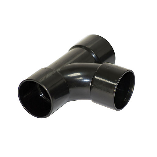 FloPlast WS23B Solvent Weld Waste 92.5 Deg Tee Black 40mm Wickes.co.uk