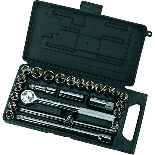 Wickes Carbon Steel 25 Piece Socket Set Wickes Co Uk