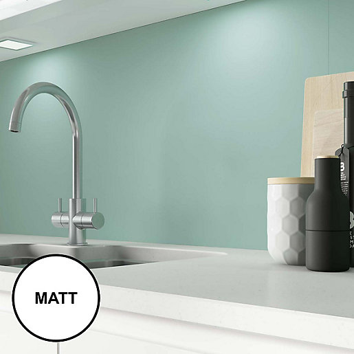 AluSplash Splashback Green Mist 3050 x 610mm Matt Wickes.co.uk