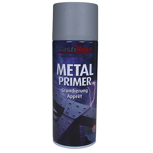 Plastikote Metal Primer Aerosol Spray Grey 400ml Wickes.co.uk