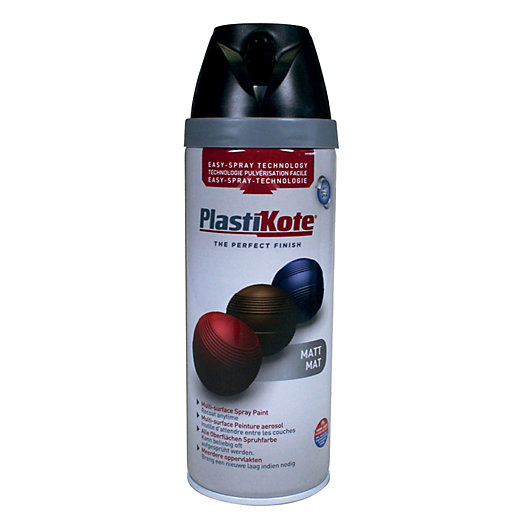 Plastikote Multisurface Spray Paint Matt Black 400ml Wickes.co.uk