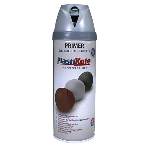 Plastikote Primer Aerosol Spray Grey 400ml Wickes.co.uk
