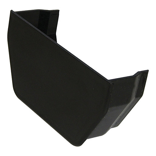 FloPlast 114mm Square Line Gutter Internal Stop End Black Wickes.co.uk