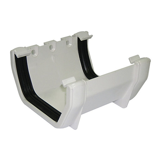 FloPlast 114mm Square Line Gutter Union Bracket White Wickes.co.uk