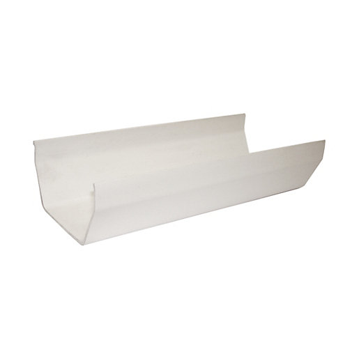 FloPlast 114mm Square Line Gutter White 2m Wickes.co.uk