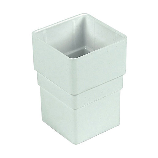 White FLOPLAST 65mm Square to 68mm Round Downpipe Adapters Pack of 2