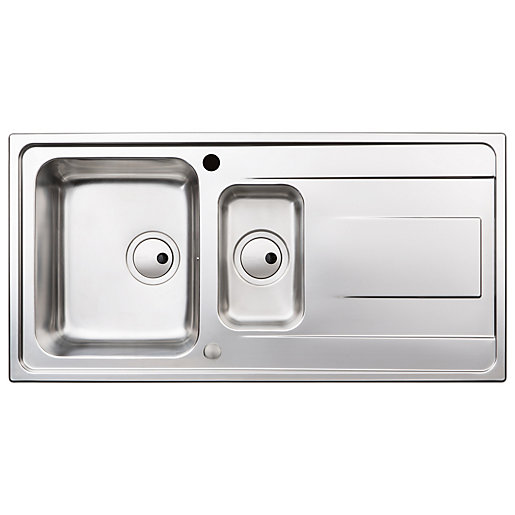 Abode Ixis 1.5 Bowl Kitchen Sink - Stainless Steel ...