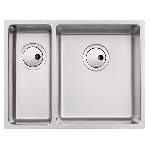 Abode Matrix 1.5 Bowl Left Hand Half Bowl Stainless Steel Kitchen Sink